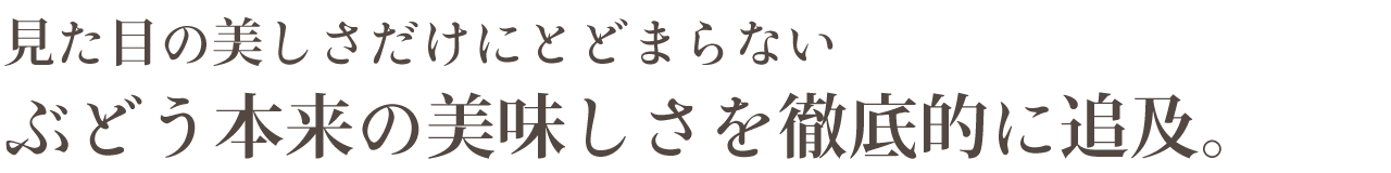 ぶどう本来の美味しさを徹底的に追求