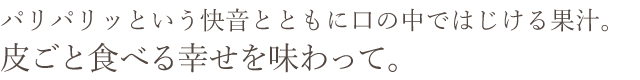 皮ごと食べる幸せを味わって