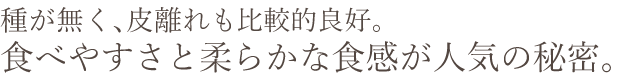 食べやすさと柔らかな食感が人気の秘密 食べやすさと柔らかな食感が人気の秘密